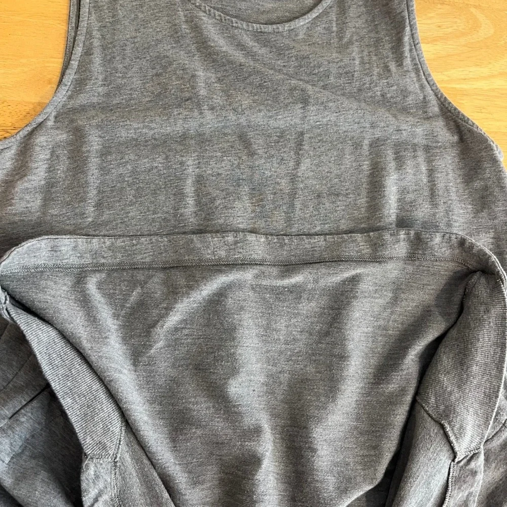 J. Jill Grey Sleeveless Shift Dress Women's L Crew Neck Pockets Pima Cotton